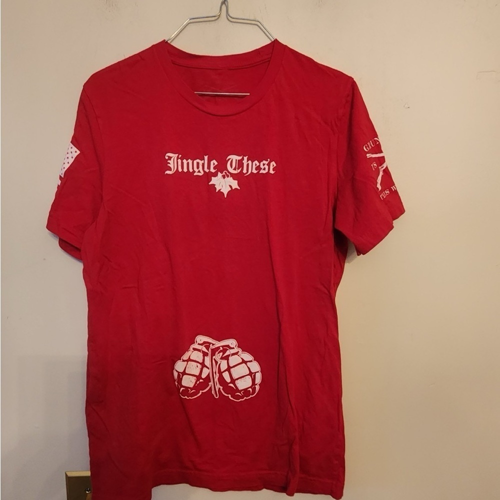 Grunt Style T Shirts Men’s small Red Christmas Holiday Jingle These Military